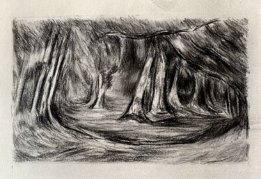 Tekening getiteld "Landscape" door Merve Can Pekeser, Origineel Kunstwerk, Krijt