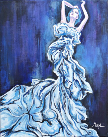 Schilderij getiteld "Diva" door Meryl, Origineel Kunstwerk, Acryl