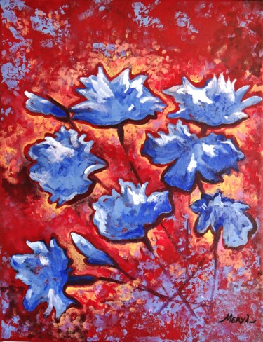 Картина под названием "La danse des bleuets" - Meryl, Подлинное произведение искусства, Акрил