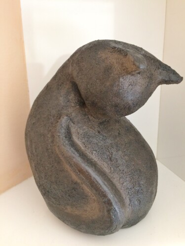 Escultura intitulada "Le chaton" por Meryl, Obras de arte originais, Cerâmica