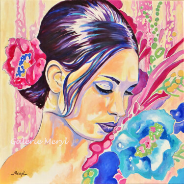 Peinture intitulée "Jasmine" par Meryl, Œuvre d'art originale, Acrylique