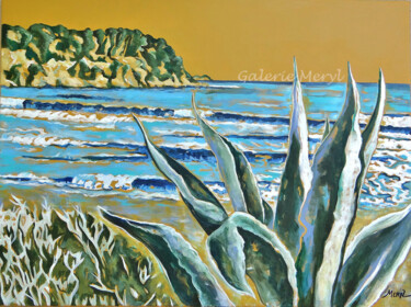 Peinture intitulée "Fabrégas plage" par Meryl, Œuvre d'art originale, Acrylique