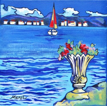 Painting titled "La Riviera" by Meryl, Original Artwork, Acrylic