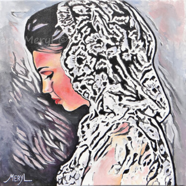 Malerei mit dem Titel "Blandine" von Meryl, Original-Kunstwerk, Acryl