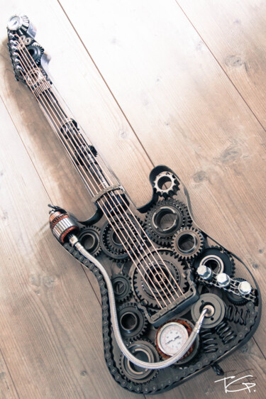 Γλυπτική με τίτλο "Guitare Art Metal S…" από Metal Art Factory, Αυθεντικά έργα τέχνης, Μέταλλα
