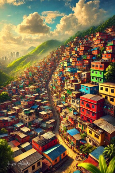 Arte digital titulada "Vibrance Urbaine: L…" por Métal Renaissance Urbaine, Obra de arte original, Imagen generada por IA