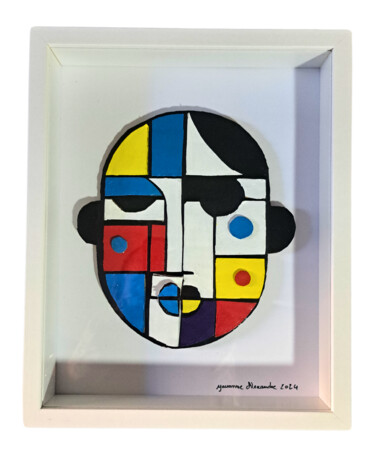 Pintura titulada "Visage Cubiste Colo…" por Métal Renaissance Urbaine, Obra de arte original, Acrílico Montado en Bastidor d…