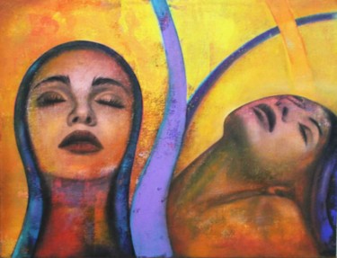 Pittura intitolato "conceptual women po…" da Metin Sakalov, Opera d'arte originale, Olio Montato su Telaio per barella in le…