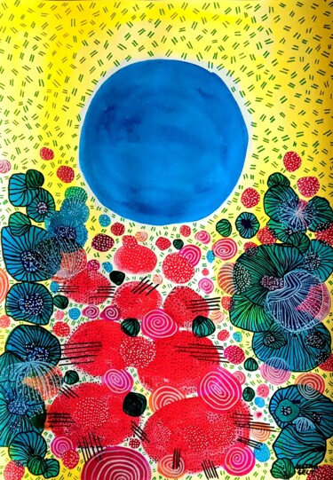 Malerei mit dem Titel "Hello spring No.3" von Metka Gelt, Original-Kunstwerk, Tinte