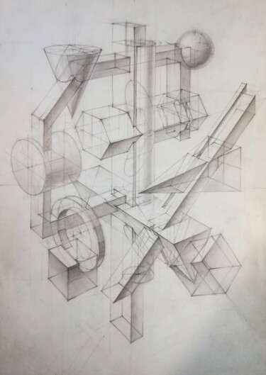 Tekening getiteld "Abstract Geometric…" door Andrew Metto, Origineel Kunstwerk, Potlood