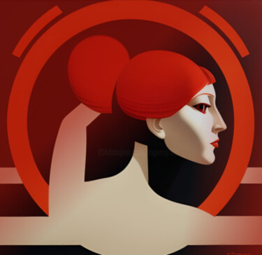 Digitale Kunst getiteld "Profilo di rosso" door Matteo Garagiola Lacchiarella, Origineel Kunstwerk, 2D Digital Work
