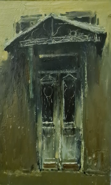 Schilderij getiteld "Old door" door Mher Chatinyan, Origineel Kunstwerk, Olie