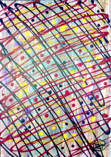 Schilderij getiteld "Pollock Inspired Co…" door Mia Phlor, Origineel Kunstwerk, Acryl