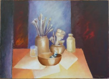 Peinture intitulée "Les Outils (2007)" par Micha B., Œuvre d'art originale