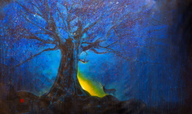 Peinture intitulée "Untitled (Blue Even…" par Michael Andrew Law, Œuvre d'art originale, Acrylique