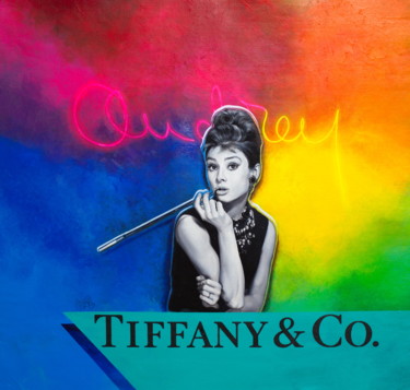 Pintura intitulada "Audrey Hepburn as H…" por Michael Andrew Law, Obras de arte originais, Acrílico