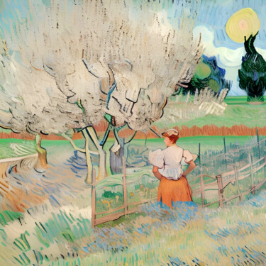 Pintura titulada "Orchard" por Michael Cheung, Obra de arte original, Acrílico Montado en Bastidor de camilla de madera