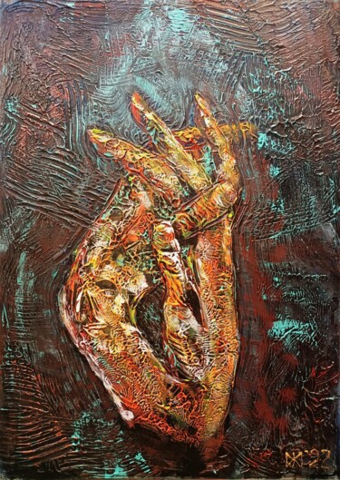 Painting titled "L'union" by Michael Jiliak, Original Artwork, Acrylic