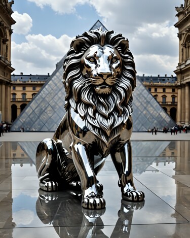 "LION PARIS" başlıklı Dijital Sanat Michael Szczepanik tarafından, Orijinal sanat, AI tarafından oluşturulan görüntü