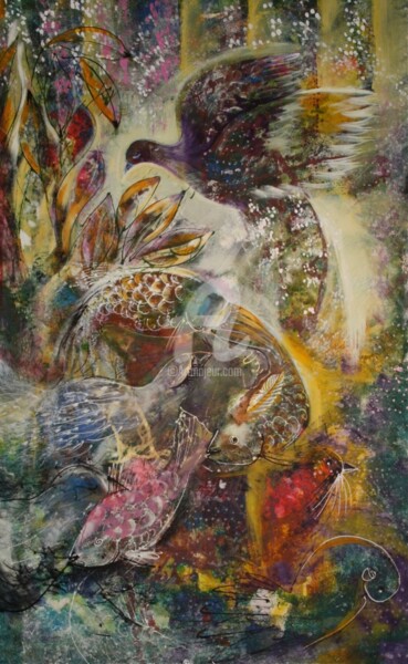 Peinture intitulée "Roseau(vendu)" par Michael Wong Loi Sing, Œuvre d'art originale, Acrylique