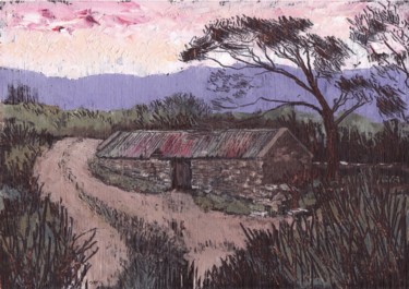 Картина под названием "Old Road in the Bla…" - Micheal O Muirthile, Подлинное произведение искусства, Масло