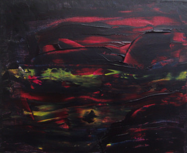 Peinture intitulée "Paysage nocturne" par Michel Aucoin, Œuvre d'art originale, Acrylique