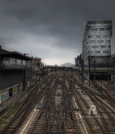 Photography titled "Débouché ferroviair…" by Michel Babkine, Original Artwork, Digital Photography