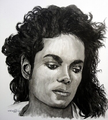 Peinture intitulée "mickael-jackson.jpg" par Michel Cendra-Terrassa, Œuvre d'art originale, Aquarelle