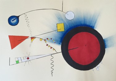 Malerei mit dem Titel "Éléments au cercle…" von Mac, Original-Kunstwerk, Gouache