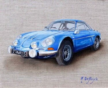 Malerei mit dem Titel "Alpine Renault" von Michel De Ruyck, Original-Kunstwerk, Öl