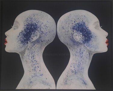 Картина под названием "Duo" - Michel Des Mazots, Подлинное произведение искусства, Акрил Установлен на Деревянная рама для н…
