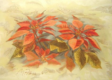Pintura intitulada "Poinsettia" por Michel Fares, Obras de arte originais