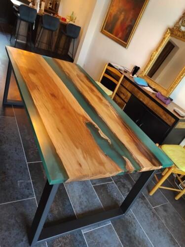 设计 标题为“Table à manger bois…” 由Michel Guerry (M ATOM), 原创艺术品, 家具