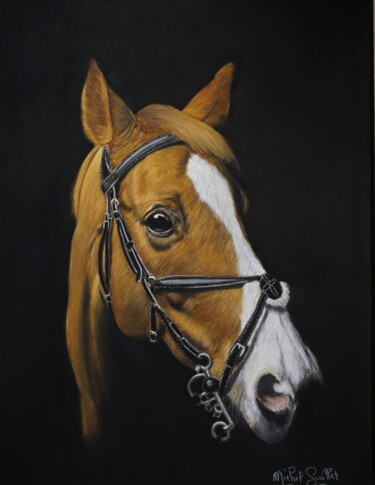 Drawing titled "Amigo" by Michel Guillet, Original Artwork, Pastel