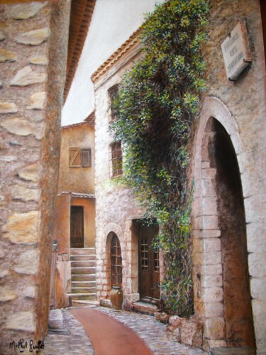 Dibujo titulada ""Eze - passage des…" por Michel Guillet, Obra de arte original, Pastel