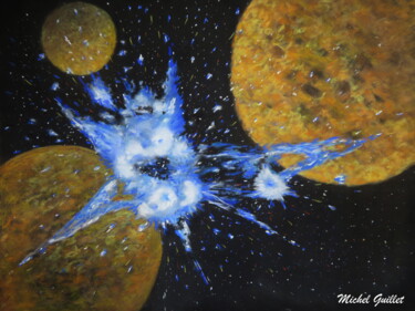 Dessin intitulée "Big Bang" par Michel Guillet, Œuvre d'art originale, Pastel