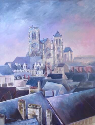 Painting titled "Cathédrale Saint Et…" by Michel Lacroix, Original Artwork, Oil