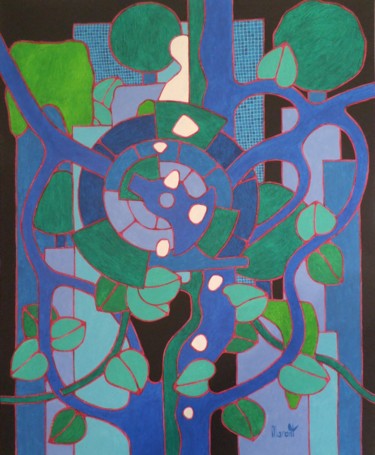 Malerei mit dem Titel "Labyrinthe" von Michel Marant, Original-Kunstwerk, Acryl