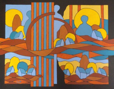 Peinture intitulée "La palissade" par Michel Marant, Œuvre d'art originale, Acrylique Monté sur Châssis en bois
