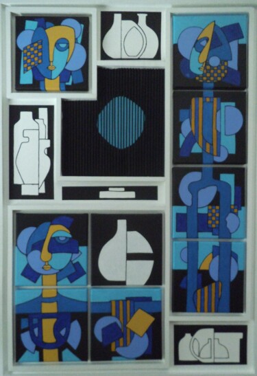 Malarstwo zatytułowany „La ruche” autorstwa Michel Marant, Oryginalna praca, Akryl Zamontowany na Karton