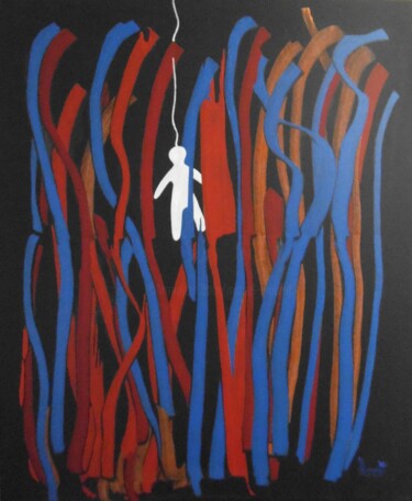 제목이 "Fantoche"인 미술작품 Michel Marant로, 원작, 아크릴 나무 들것 프레임에 장착됨