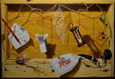 Картина под названием "Carpe-diem" - Michel Millet, Подлинное произведение искусства, Масло Установлен на Деревянная рама дл…