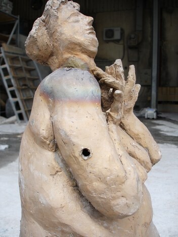 Sculpture intitulée "Sous la douche - i" par Michel Moskovtchenko, Œuvre d'art originale, Métaux