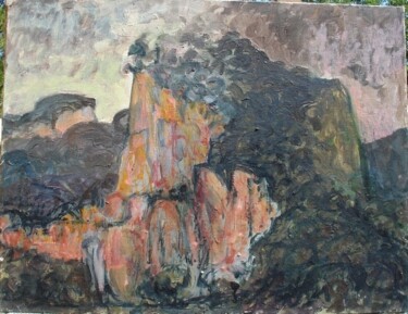 Painting titled "FALAISE A LIOUX" by Michel Moskovtchenko, Original Artwork, Oil