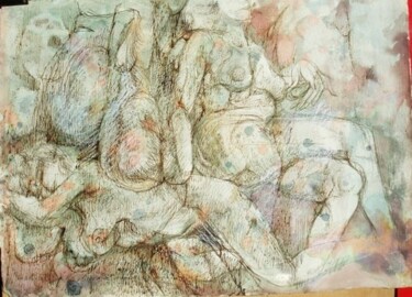 "1997 LE BAIN TURQUE" başlıklı Resim Michel Moskovtchenko tarafından, Orijinal sanat, Mürekkep