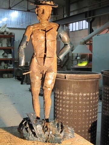 Skulptur mit dem Titel "DAVID  : L'ENFANT S…" von Michel Moskovtchenko, Original-Kunstwerk, Metalle
