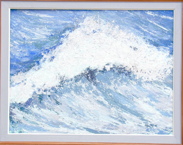 Painting titled "effest de vagues" by Michel Moutte, Original Artwork, Acrylic