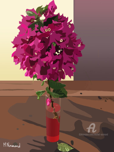 Digital Arts titled "2019-08-26 bougainv…" by Michel Normand, Original Artwork, Digital Painting