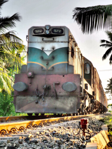 Fotografia zatytułowany „Train d’enfer” autorstwa Michel Paulin, Oryginalna praca, Fotografia cyfrowa