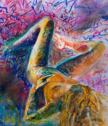 Peinture intitulée "femme 2" par Michel Poujol, Œuvre d'art originale, Pastel